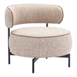 Furniture of America Granier Brown Fabric Swivel Chair with Curved Backrest