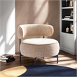 Furniture of America Granier Brown Fabric Swivel Chair with Curved Backrest