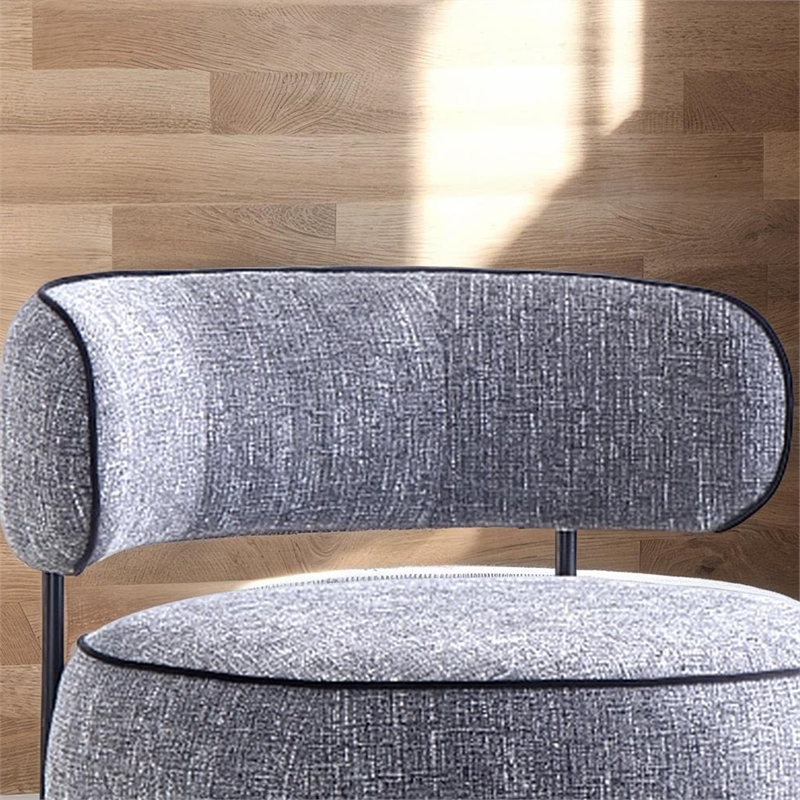 Furniture of America Granier Gray Fabric Swivel Chair with Curved Backrest