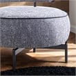 Furniture of America Granier Gray Fabric Swivel Chair with Curved Backrest
