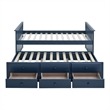 Furniture of America Aurelia Wood Twin Captain Bed with Trundle in Blue