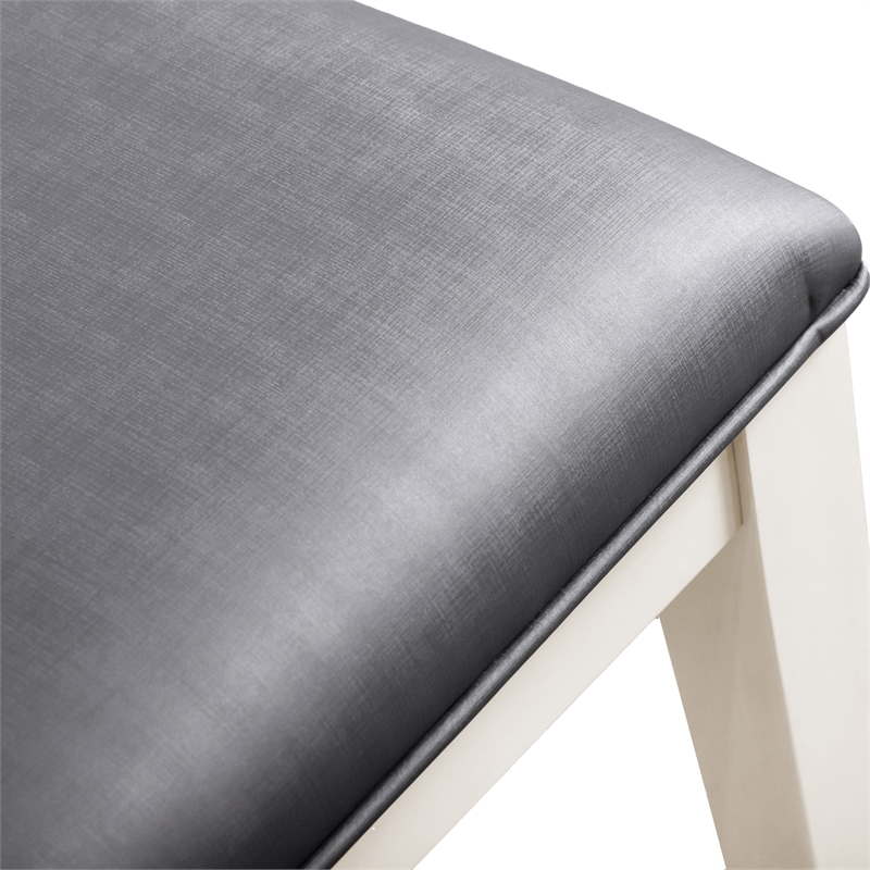 Furniture of America Arvin Wood 5-Piece Extendable Dining Table Set in White