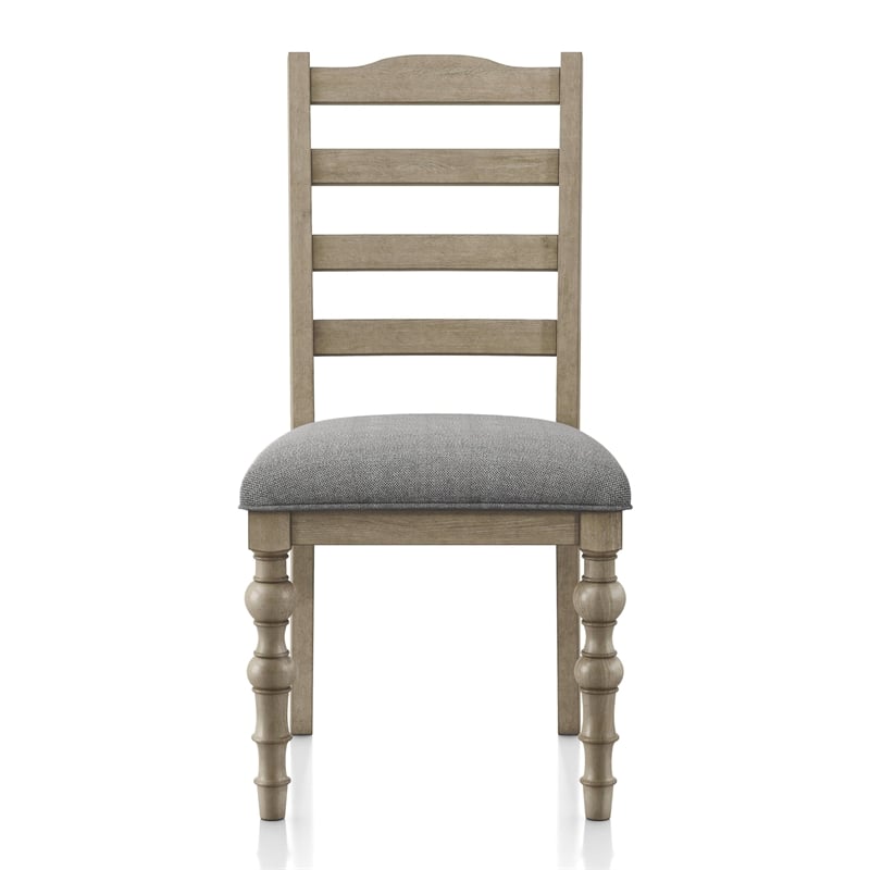 Furniture of America Shelimar Wood Side Chairs in Light White Wash (Set of 2)