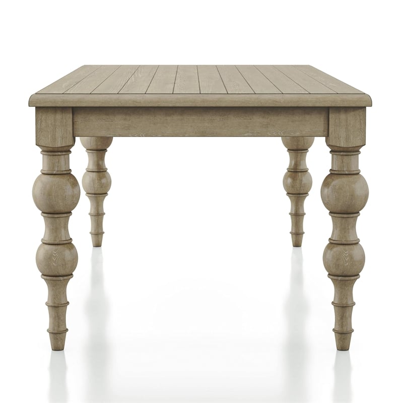 Furniture of America Shelimar Wood Dining Table in Light White Wash