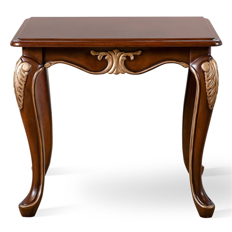 Furniture of America Boyd Wood End Table with Cabriole Legs in Brown