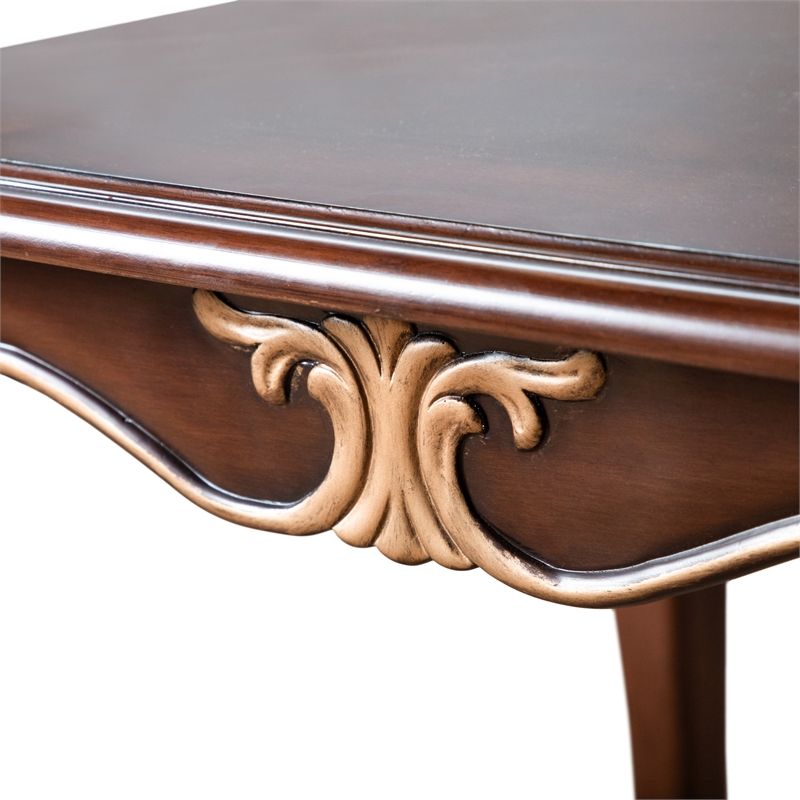 Furniture of America Boyd Wood End Table with Cabriole Legs in Brown