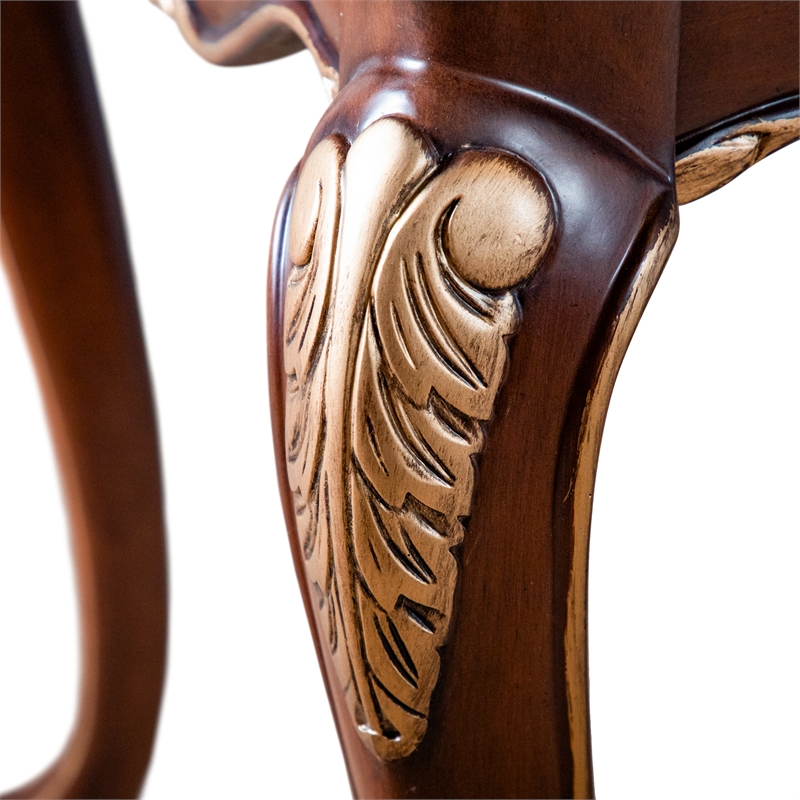 Furniture of America Boyd Wood End Table with Cabriole Legs in Brown