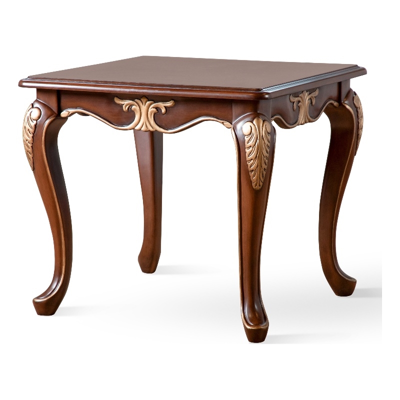 Furniture of America Boyd Wood End Table with Cabriole Legs in Brown