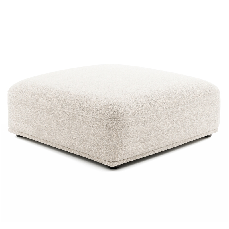 Furniture of America Tatiana Boucle Fabric Square Ottoman in Beige