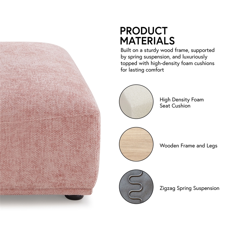 Furniture of America Tatiana Boucle Fabric Square Ottoman in Beige