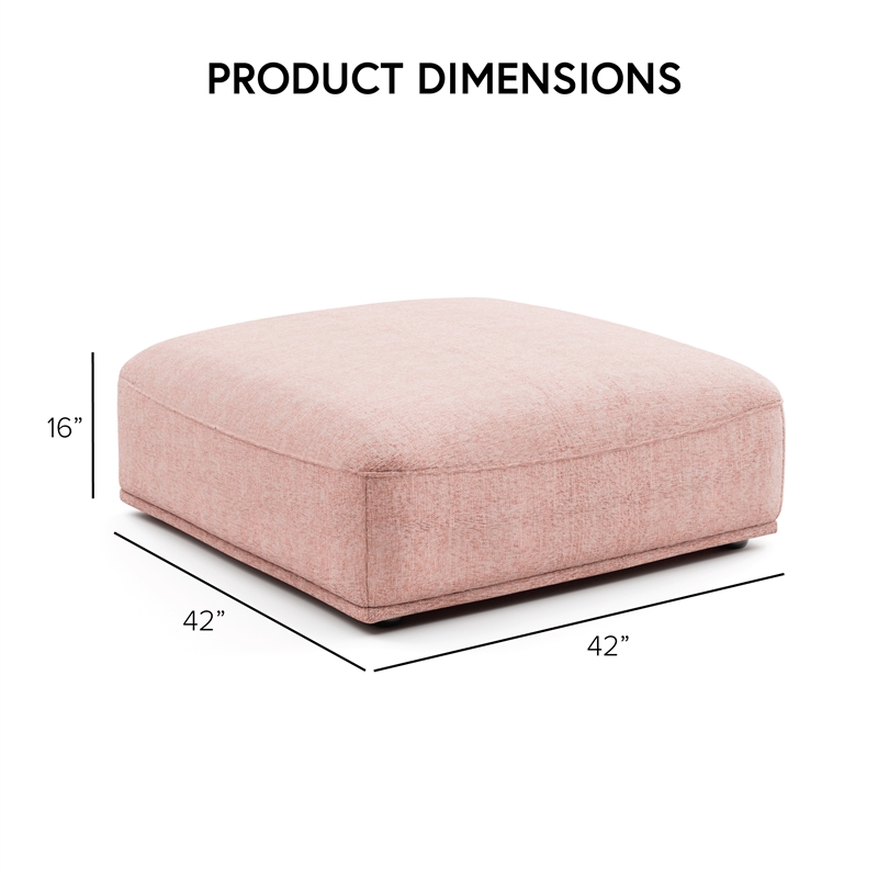 Furniture of America Tatiana Boucle Fabric Square Ottoman in Beige