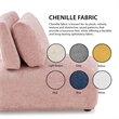 Furniture of America Tatiana Chenille and Wood Armless Chair in Light Brown