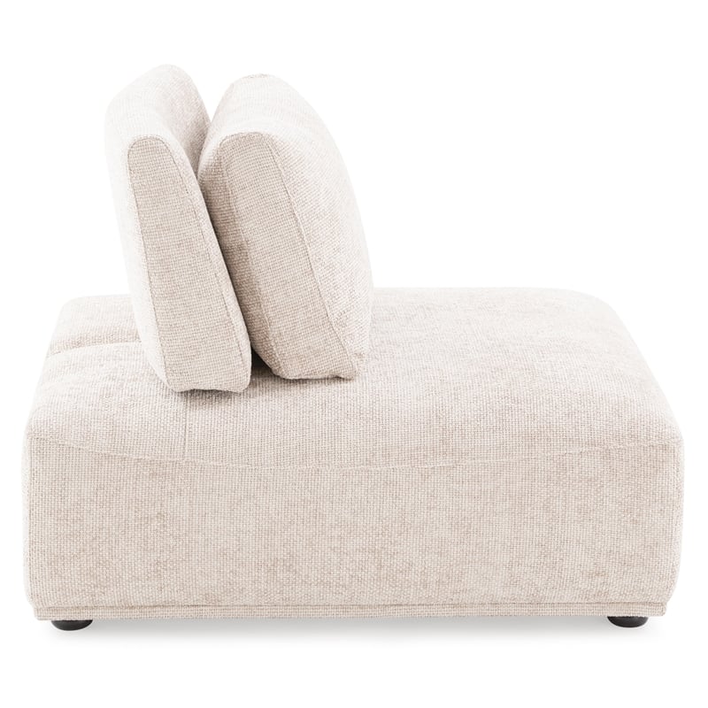 Furniture of America Tatiana Chenille and Wood Armless Chair in Light Brown