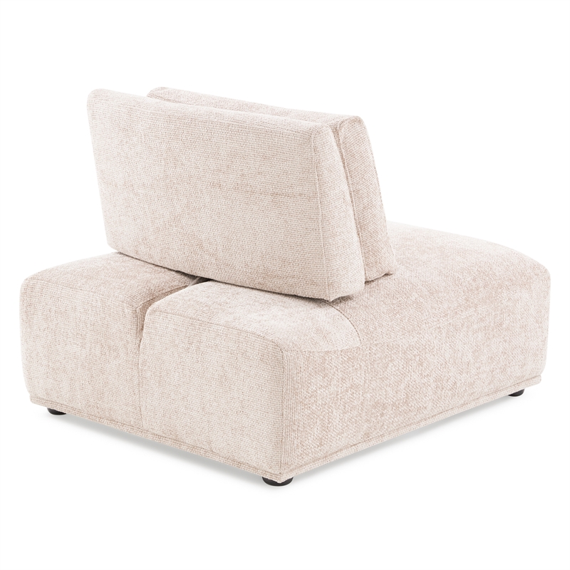 Furniture of America Tatiana Chenille and Wood Armless Chair in Light Brown