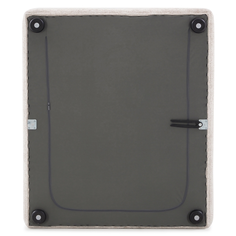 Furniture of America Tatiana Chenille and Wood Armless Chair in Light Brown