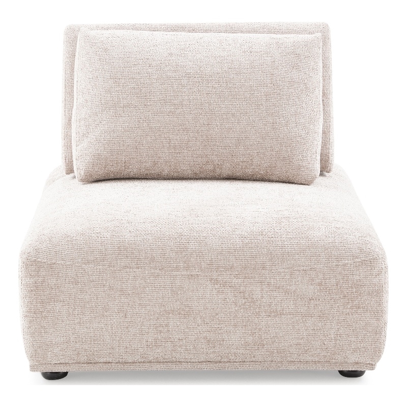 Furniture of America Tatiana Chenille and Wood Armless Chair in Light Brown