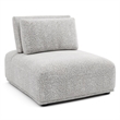 Furniture of America Tatiana Boucle Fabric and Wood Armless Chair in Light Gray