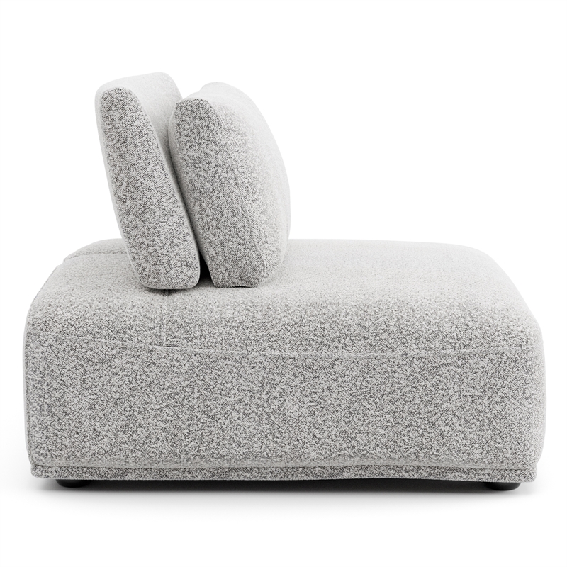 Furniture of America Tatiana Boucle Fabric and Wood Armless Chair in Light Gray