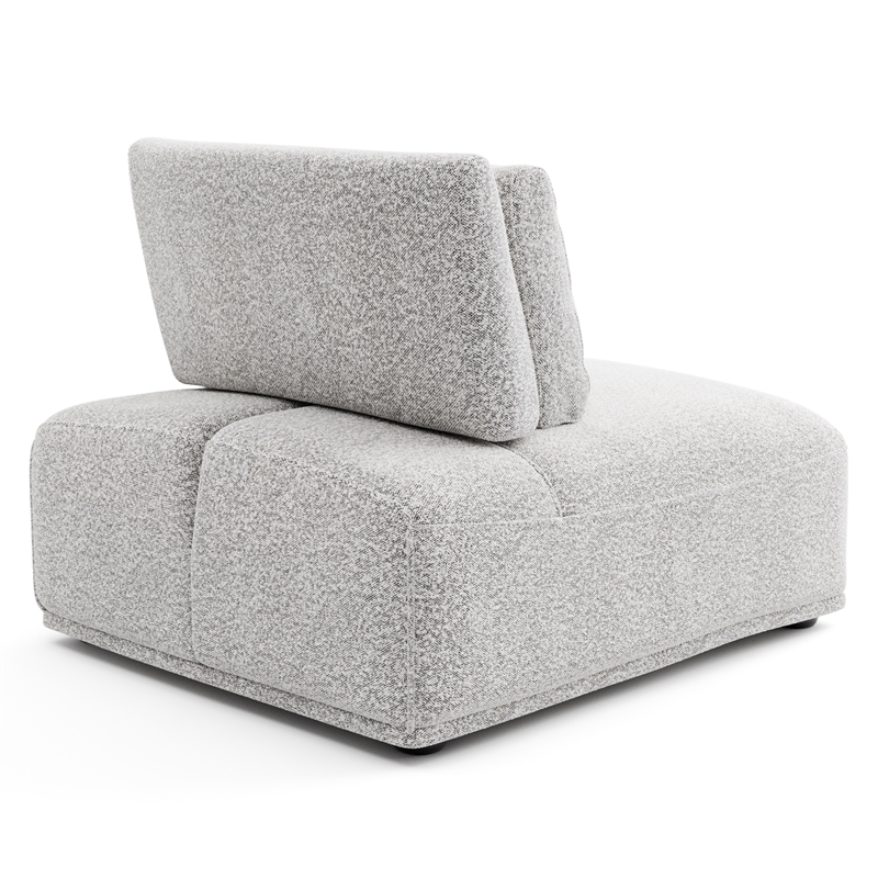 Furniture of America Tatiana Boucle Fabric and Wood Armless Chair in Light Gray