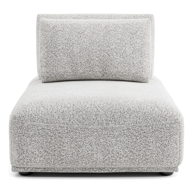 Furniture of America Tatiana Boucle Fabric and Wood Armless Chair in Light Gray