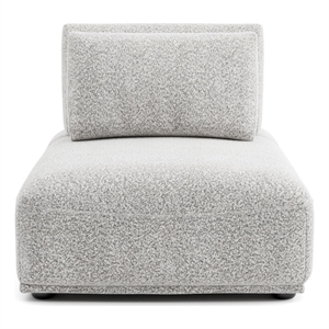 Furniture of America Tatiana Boucle Fabric and Wood Armless Chair in Light Gray
