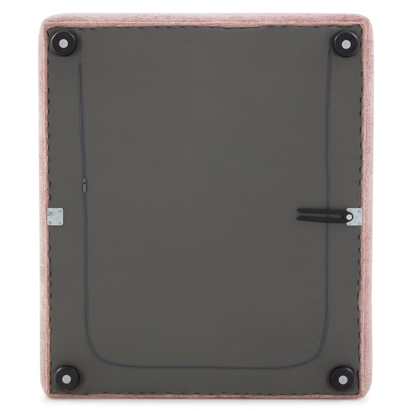 Furniture of America Tatiana Chenille and Wood Armless Chair in Pink