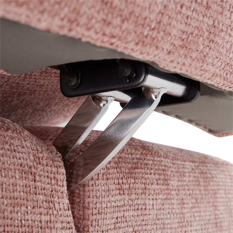 Furniture of America Tatiana Chenille and Wood Armless Chair in Pink