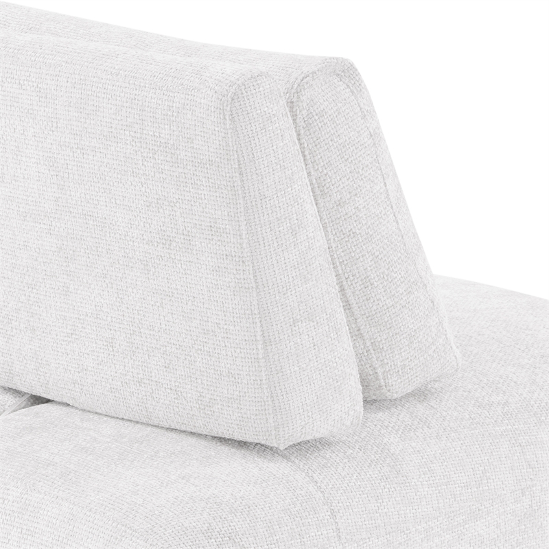 Furniture of America Tatiana Chenille and Wood Armless Chair in White