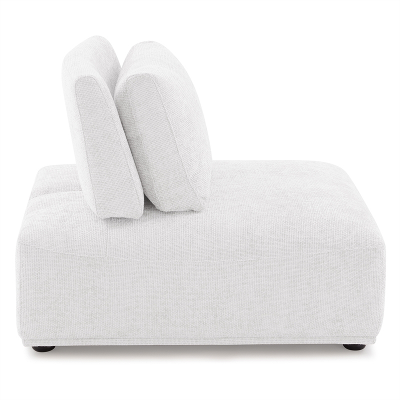 Furniture of America Tatiana Chenille and Wood Armless Chair in White