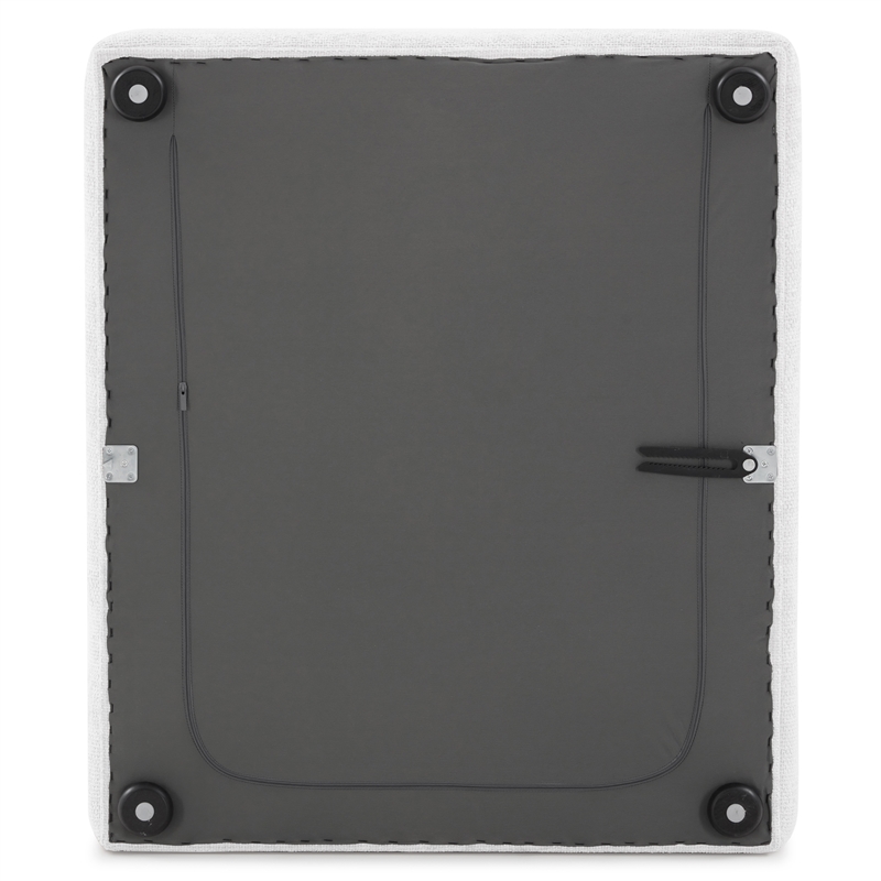 Furniture of America Tatiana Chenille and Wood Armless Chair in White