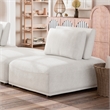 Furniture of America Tatiana Chenille and Wood Armless Chair in White