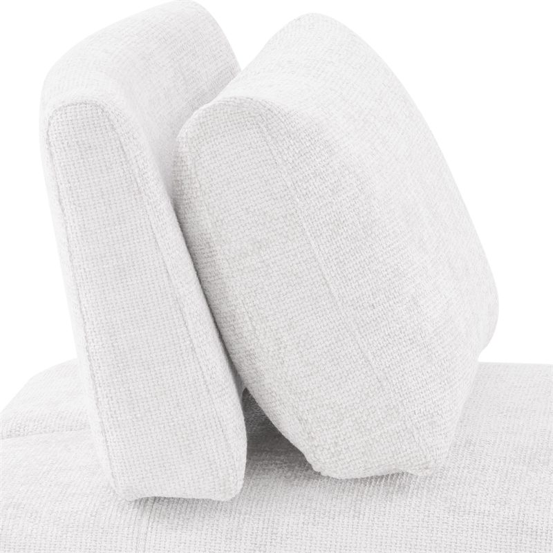 Furniture of America Tatiana Chenille and Wood Armless Chair in White