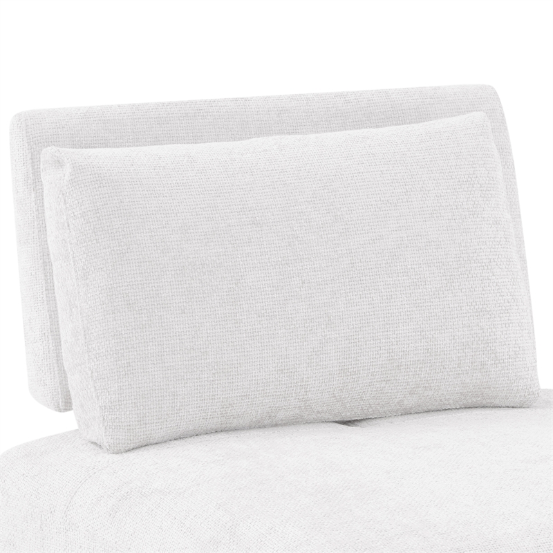 Furniture of America Tatiana Chenille and Wood Armless Chair in White