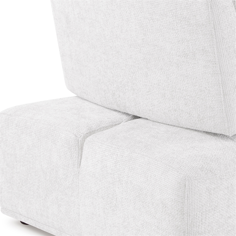 Furniture of America Tatiana Chenille and Wood Armless Chair in White