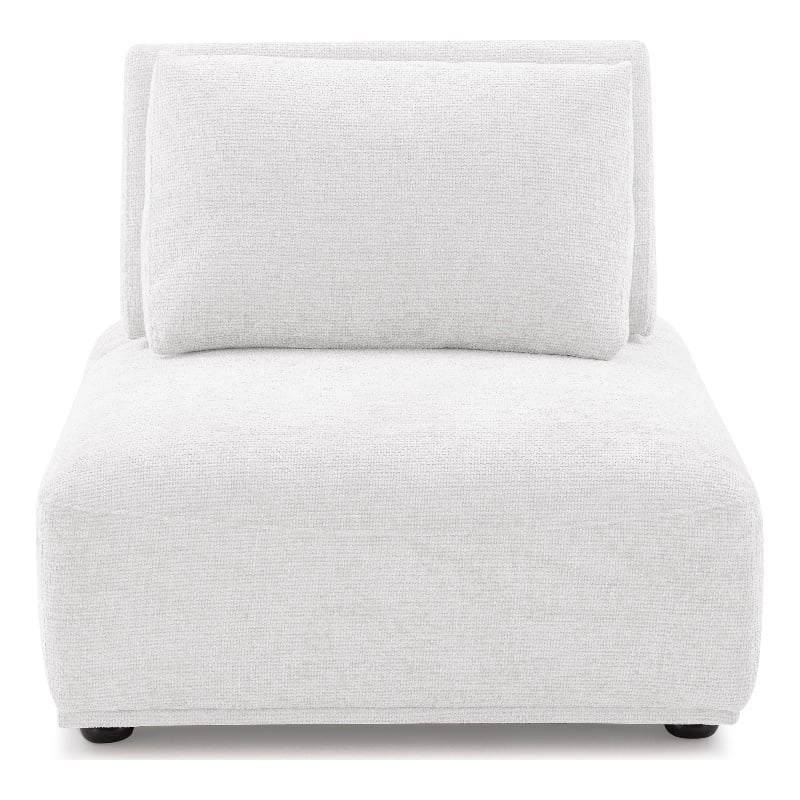 Furniture of America Tatiana Chenille and Wood Armless Chair in White