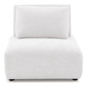 Furniture of America Tatiana Chenille and Wood Armless Chair in White