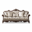 Furniture of America Adelaide Beige Tufted Fabric Sofa in Dark Cherry
