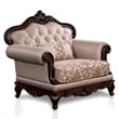 Furniture of America Adelaide Brown Tufted Fabric Accent Chair in Dark Cherry