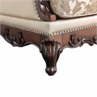 Furniture of America Adelaide Brown Tufted Fabric Loveseat in Dark Cherry
