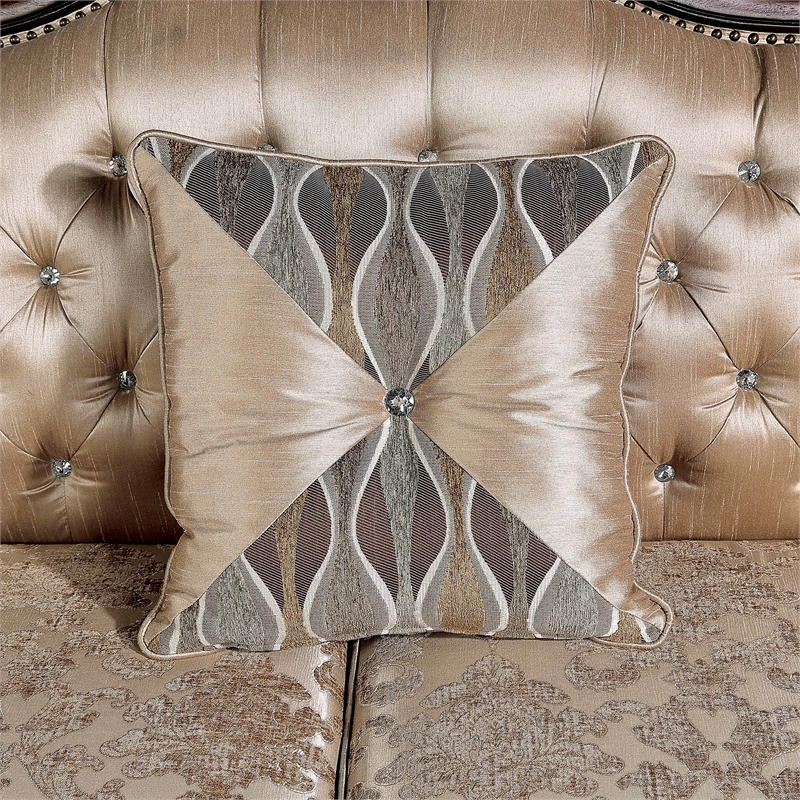 Furniture of America Adelaide Brown Tufted Fabric Sofa in Dark Cherry