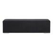Furniture of America Alson Black Fabric Bench with Fireplace and Bluetooth Audio