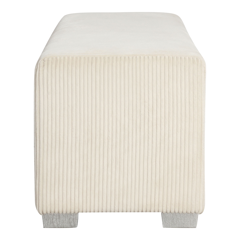 Furniture of America Alson Beige Fabric with Fireplace and Bluetooth Audio