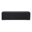 Furniture of America Alson Black Fabric Bench with Fireplace and Bluetooth Audio
