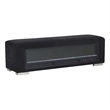 Furniture of America Alson Black Fabric Bench with Fireplace and Bluetooth Audio