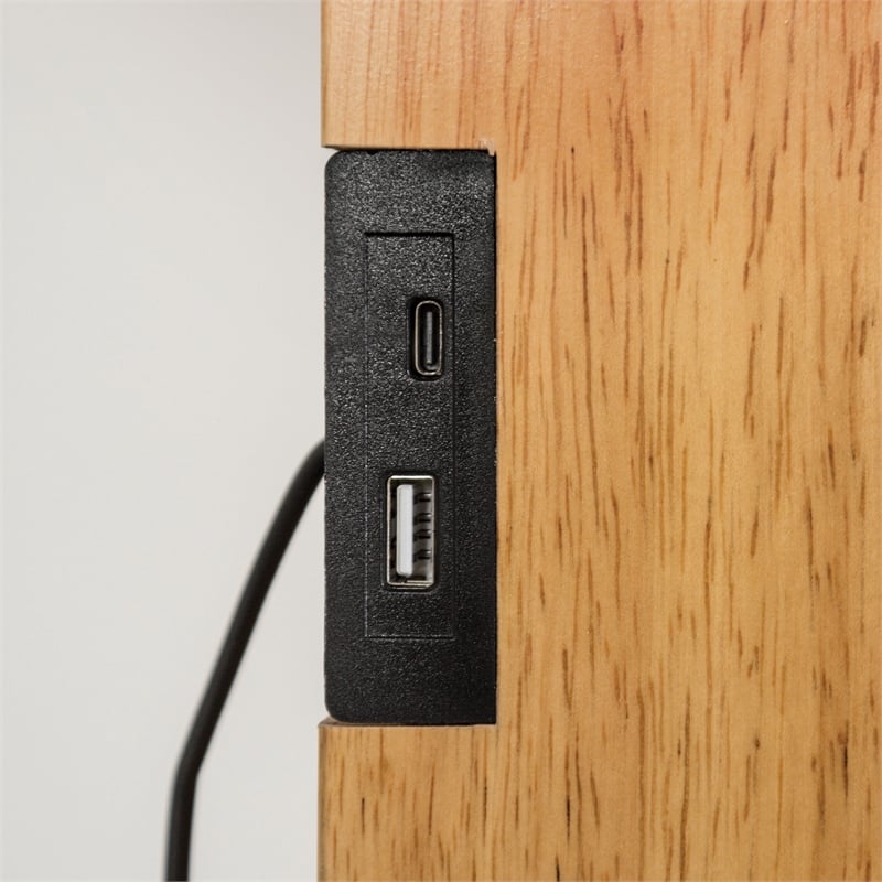 Furniture of America Corwin Wood Full Oak Captain Bed with Trundle and USB Port