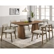 Furniture of America Haukea Wood 7-Piece Dining Table Set in Walnut
