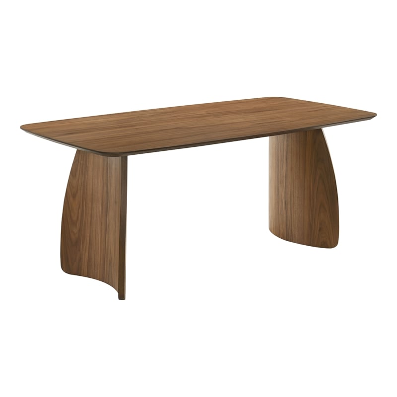 Furniture of America Haukea Wood 7-Piece Dining Table Set in Walnut