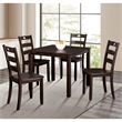 Furniture of America Haarven Wood 5-Piece Dining Table Set in Espresso