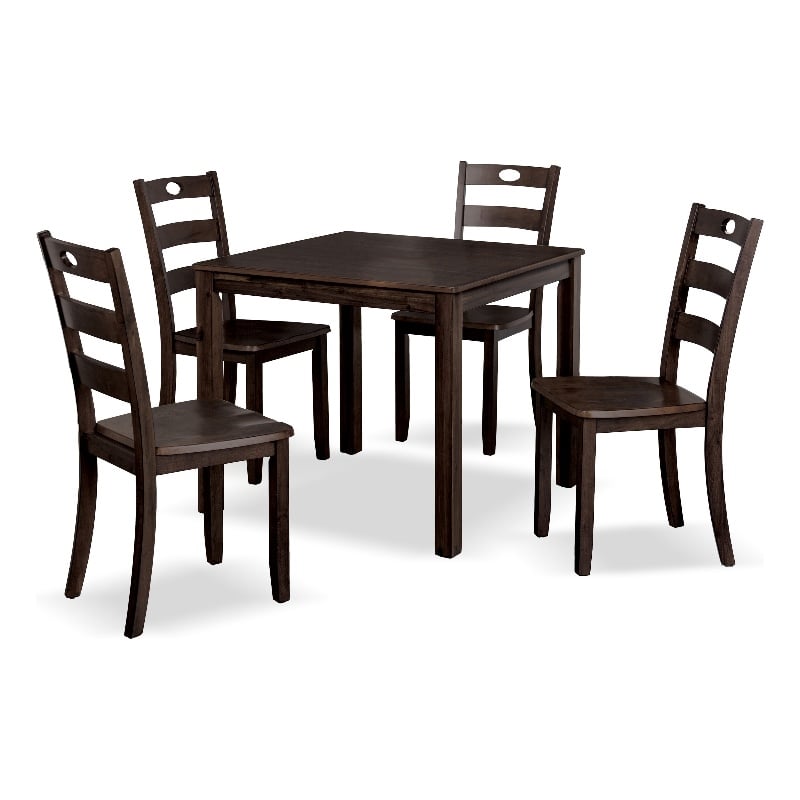 Furniture of America Haarven Wood 5-Piece Dining Table Set in Espresso
