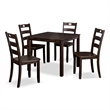 Furniture of America Haarven Wood 5-Piece Dining Table Set in Espresso